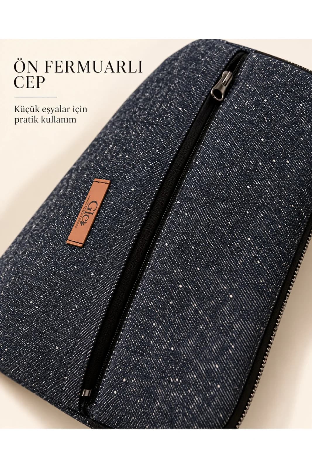 GLC Moda Tasarım Lacivert Kırçıllı Tablet ve iPad Çantası 13 İnc – 35 × 30 cm - Görsel 4
