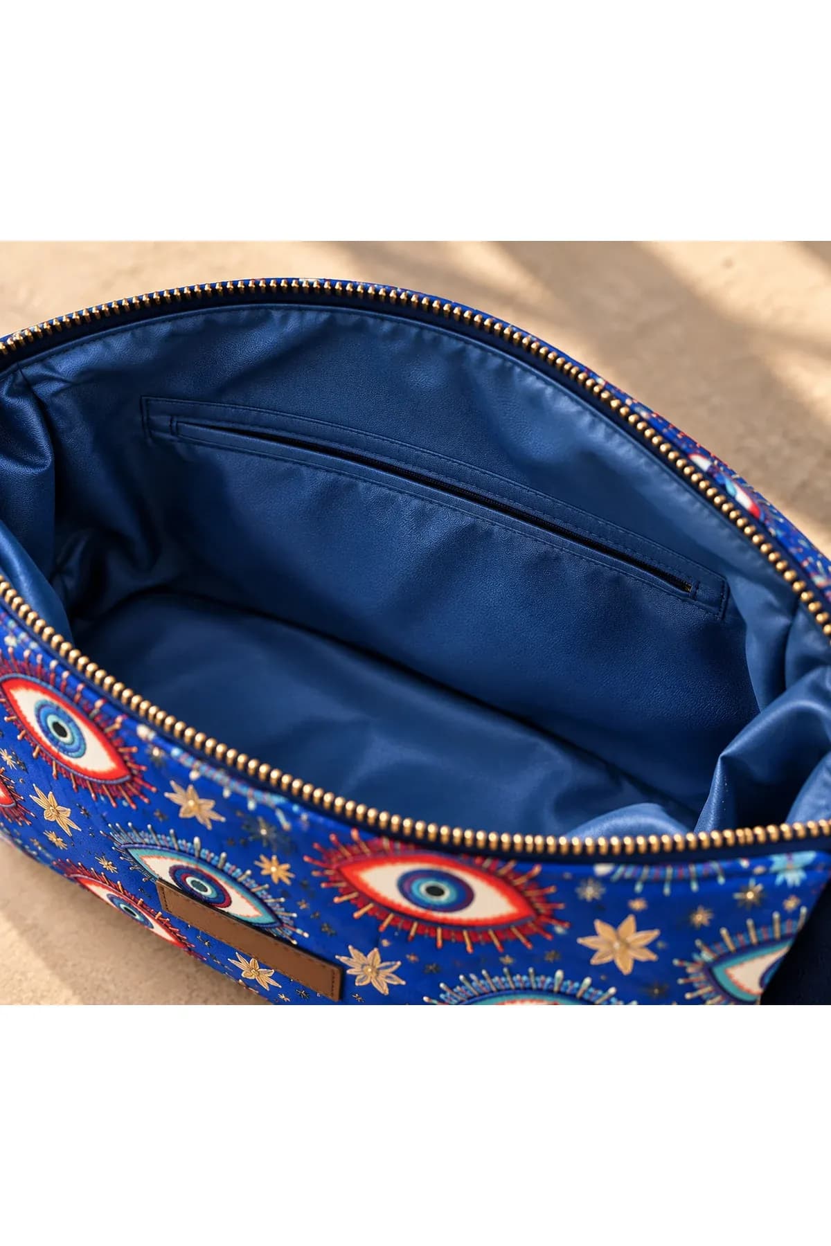 El Yapımı Nazar Boncuğu Dokuma Portföy ve Clutch Çanta - Görsel 2