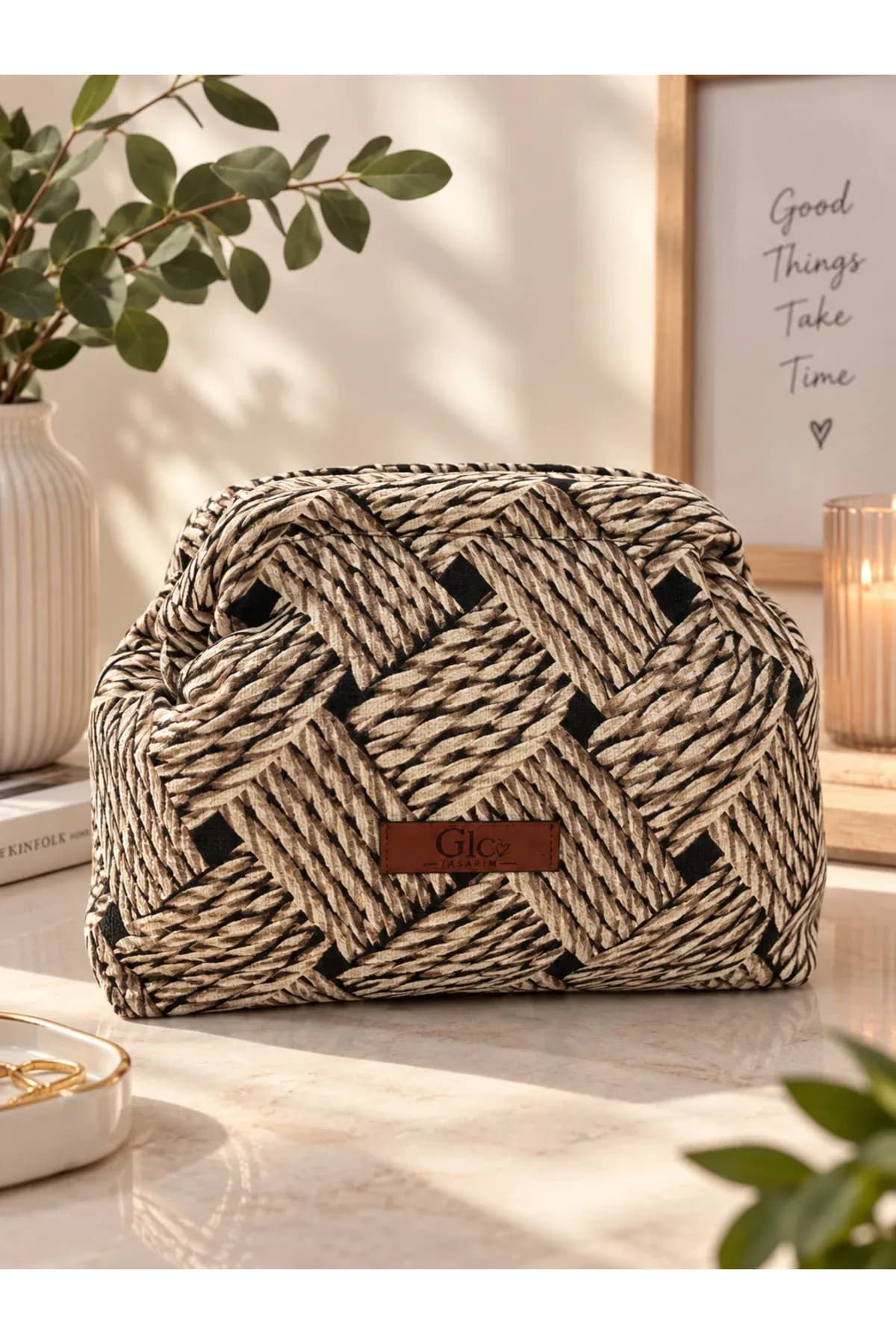 Etnik Geometrik Dokuma Portföy ve Clutch Çanta - Görsel 4